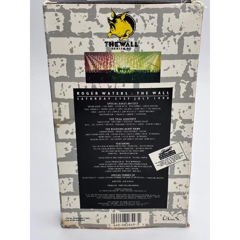 Roger Waters The Wall Live in Berlin 1990 VHS Tape with Box
